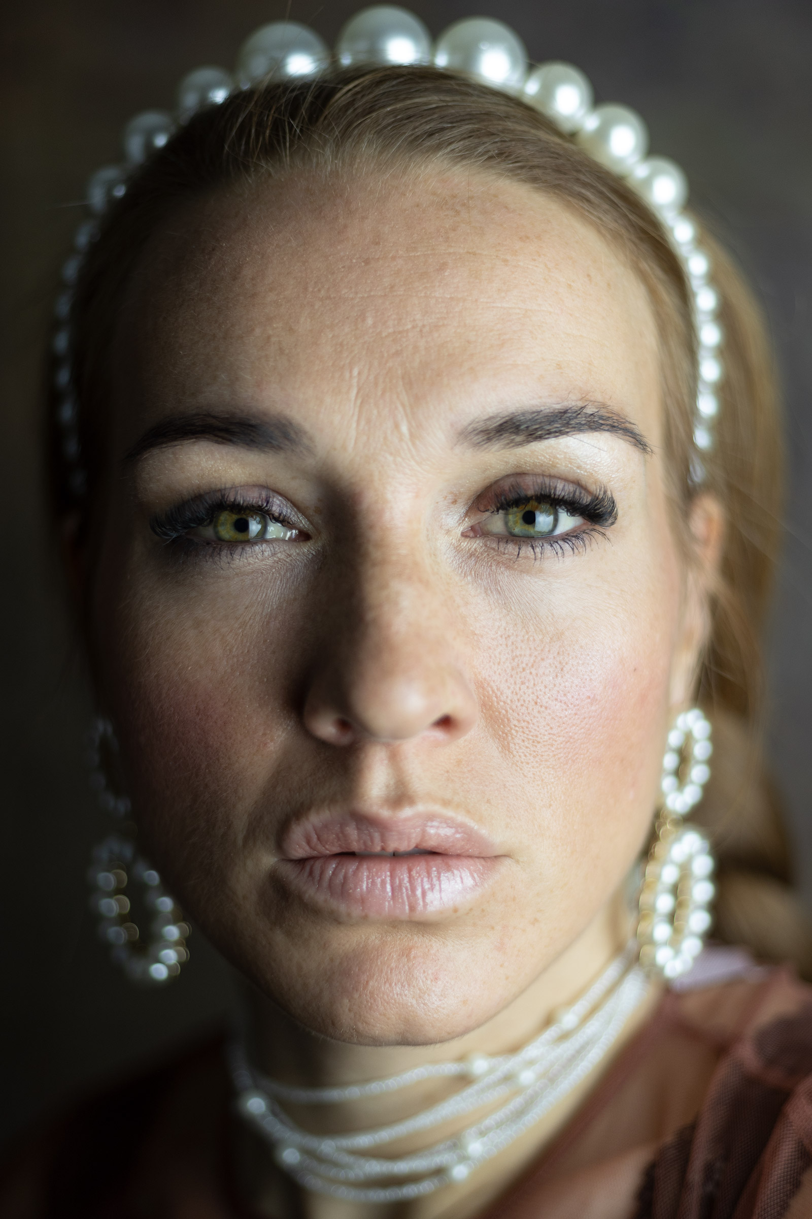 Beauty portrait before professional retouching